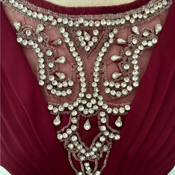 NWOT Melrose Bridal Burgundy Wine Sleeveless Empire Waist Bridesmaid Dress - Picture 4 of 12